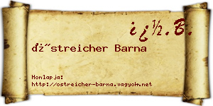 Östreicher Barna névjegykártya